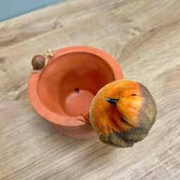 Bird Feeder Pot Resin Garden Ornament Outdoor Decoration British Wildlife - thumbnail 4