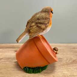 Bird Feeder Pot Resin Garden Ornament Outdoor Decoration British Wildlife - thumbnail 3