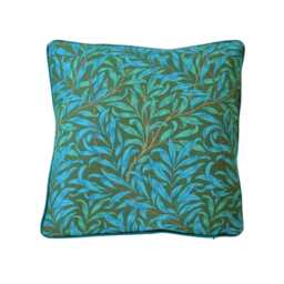 William Morris, . Willow Boughs, Ben Pentreath, Olive & Turquoise Linen Union Cushion, Throw Pillow Cover, Home Decor - thumbnail 1