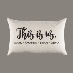 This Is Us Family Names Personalized Custom Canvas Pillow Or Cover - Throw Home Decor -Gift Lumbar Farmhouse