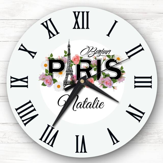 Paris Daisy Personalised Gift Clock - image 1