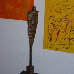 "Large Modern Abstract Artist Figure Sculpture ""The Fly" - thumbnail 3