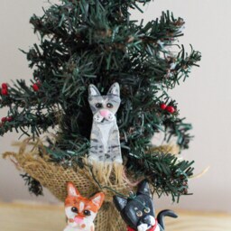 Custom Pet Christmas Ornament Handmade Clay Cat Or Dog Decoration - thumbnail 2