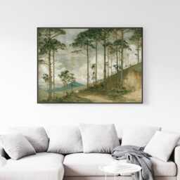 Pine Forest Poster, Woodland Path Print, Nature Wall Art, Paper - thumbnail 2