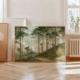 Pine Forest Poster, Woodland Path Print, Nature Wall Art, Paper - thumbnail 4