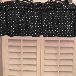 Small Polka Dots Cotton Window Valance Curtain Top/Treatment Kitchen Bedroom Classroom Diner Rv Home D??cor - thumbnail 3