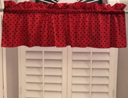Small Polka Dots Cotton Window Valance Curtain Top/Treatment Kitchen Bedroom Classroom Diner Rv Home D??cor - thumbnail 1