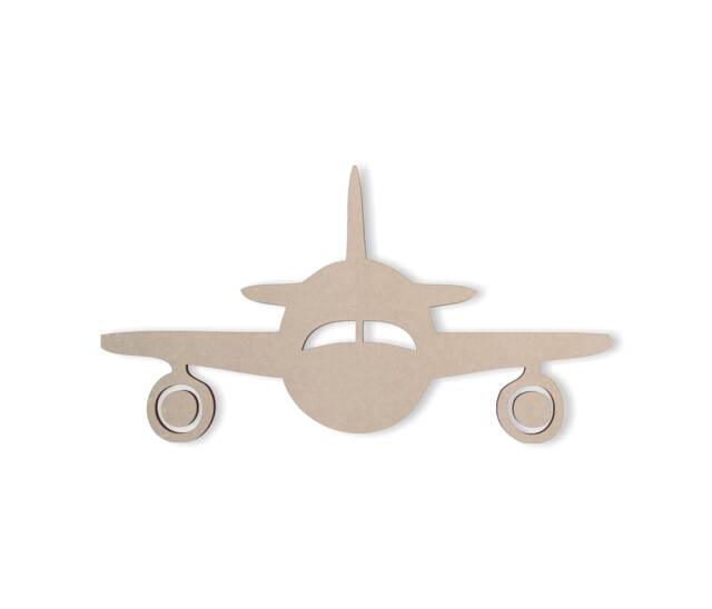 Unfinished Wooden Airplane Cutout Mdf Wall Decor, Diy Craft - image 1