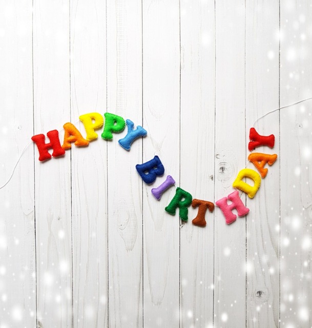Happy Birthday Banner Colorful Felt Letters Wall Hanging Holiday Custom Baby Party - image 1