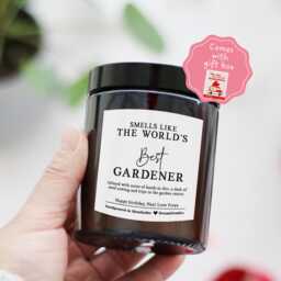 Gardening Gift For Mum Dad Grandad Nan - Personalized Candle Gardeners Birthday Christmas Retirement Colleague