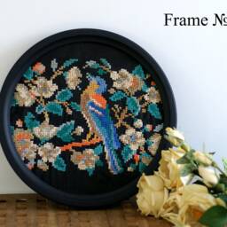 "Black Round Frame For Wall, Large Handcrafted Photo Frame, Wooden Wood Picture, Frame With Glass, ""Quito" - thumbnail 3