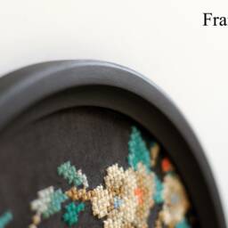 "Black Round Frame For Wall, Large Handcrafted Photo Frame, Wooden Wood Picture, Frame With Glass, ""Quito" - thumbnail 4