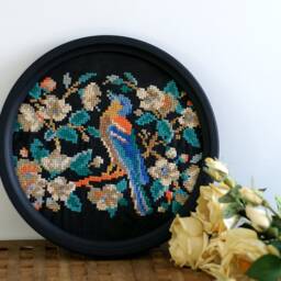 "Black Round Frame For Wall, Large Handcrafted Photo Frame, Wooden Wood Picture, Frame With Glass, ""Quito" - thumbnail 2