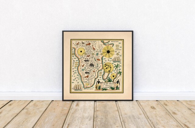 1931 South Africa Map Print Vintage Style Wall Art - image 1