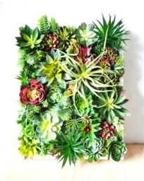 Faux Succulent 3D Wall Art Rustic Wood Framed Botanical Decor For Home Or Business - thumbnail 1