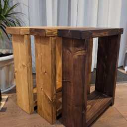 Solid Wood End Sofa Side Narrow Rustic Handmade Table - Various Sizes & Colours Available - thumbnail 3
