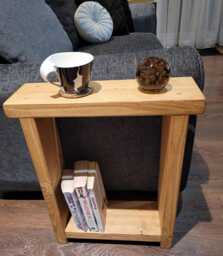 Solid Wood End Sofa Side Narrow Rustic Handmade Table - Various Sizes & Colours Available - thumbnail 1