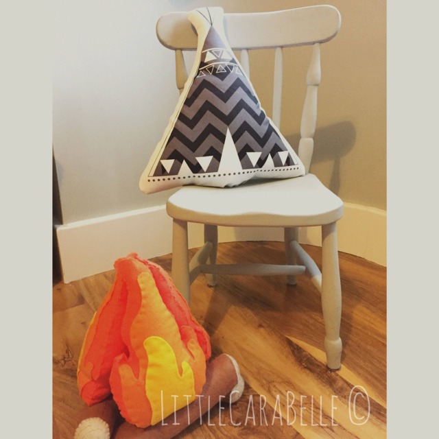 Teepee Cushion Pillow. Soft Cotton With A Monochrome Wigwam Print. Perfect To Brighten Up Any Room. Kids Room, Nursery, Wild & Free - image 1