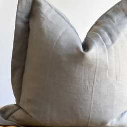 Linen Pillowcase , Natural Color Striped Pillow Cover - thumbnail 2