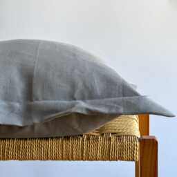 Linen Pillowcase , Natural Color Striped Pillow Cover - thumbnail 3