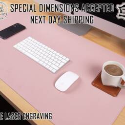 Genuine Leather Handmade Desk Mat , Computer Pad, Best Office Keyboard Mat, 91 X 48 cm Personalizable Special Dimensions Accepted - thumbnail 2