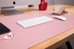 Genuine Leather Desk Mat, Handmade Computer Pad, Non-Slip Suede Base, Personalizable - 91 X 48 cm