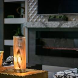 Bark - Wood Table Lamp/Modern Shade Housewarming Gift Anniversary Wedding Graduation - thumbnail 2