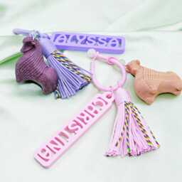Personalized Woodcarving Pendant Pony Violet Wood Bag Charm Keychain Braided Keychains Accessories - thumbnail 3