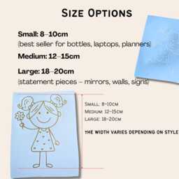 Happy Girl Vinyl Decal - Princess Stick Figure Sticker, Nursery Wall Art - thumbnail 3