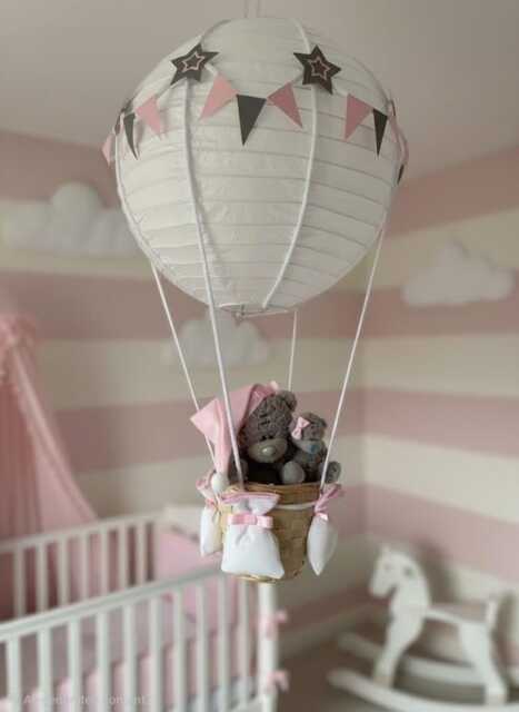 Hot Air Balloon Light Shade, Decoration, Nursery, Toys Included - image 1