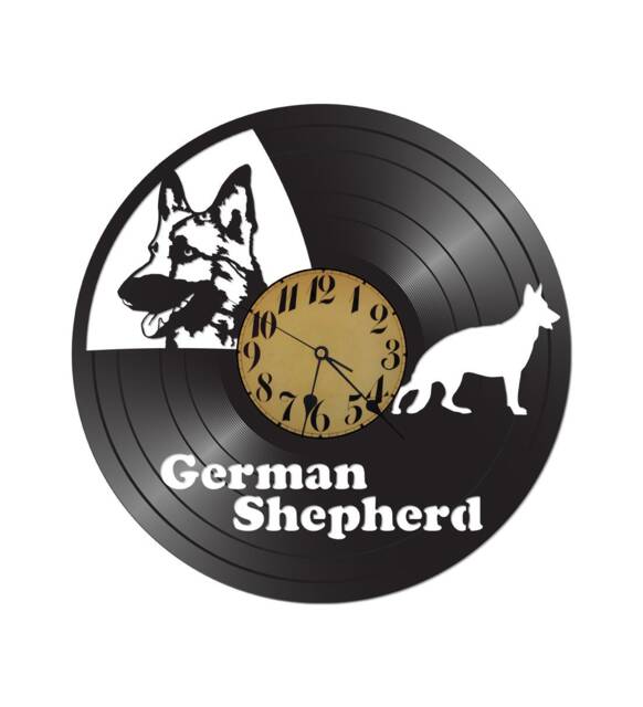 Free Shipping German Shepherd Dog Pet Themed Vinyl Album Record Clock Made in The > Usa - image 1
