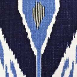 John Robshaw Blue Ikat Pillow Cover Fazil in Toss With Solid White Linen Back - All Sizes Available - thumbnail 2