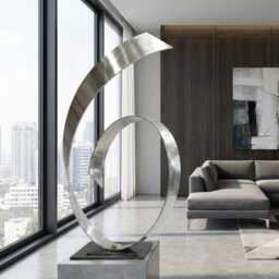 Abstract Metal Sculpture Contemporary Art Handcrafted Luxury Modern Decor - thumbnail 1