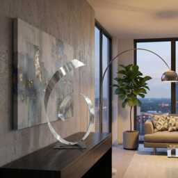 Abstract Metal Sculpture Contemporary Art Handcrafted Luxury Modern Decor - thumbnail 3