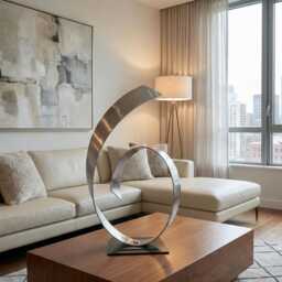 Abstract Metal Sculpture Contemporary Art Handcrafted Luxury Modern Decor - thumbnail 4