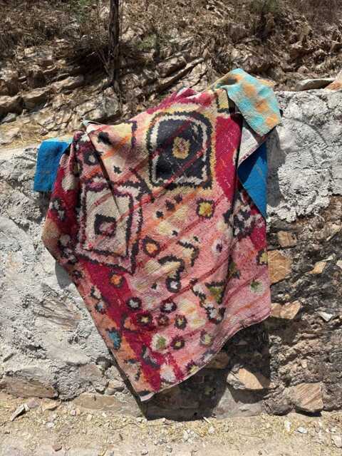 Artisan Persian Kantha Quilt Digital Pattern Print, Handstitched Cotton Bedspread, Vintage Reversible Throw Blanket - image 1