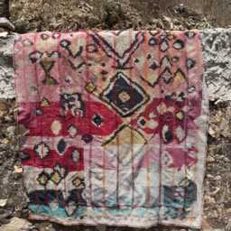 Artisan Persian Kantha Quilt Digital Pattern Print, Handstitched Cotton Bedspread, Vintage Reversible Throw Blanket - thumbnail 2