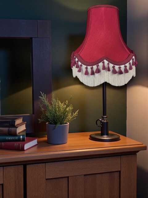 Traditional Burgundy Red Lampshade Handmade For Table & Floor Standard Lamps Shades, Wall Light Fixtures, Ceiling Pendant Fittings - image 1