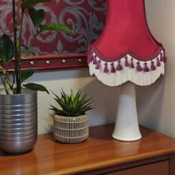 Traditional Burgundy Red Lampshade Handmade For Table & Floor Standard Lamps Shades, Wall Light Fixtures, Ceiling Pendant Fittings - thumbnail 3
