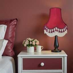 Traditional Burgundy Red Lampshade Handmade For Table & Floor Standard Lamps Shades, Wall Light Fixtures, Ceiling Pendant Fittings - thumbnail 2