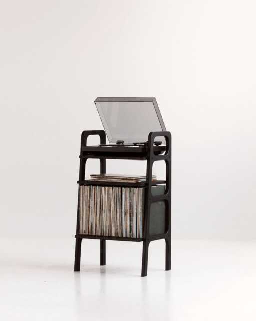 Vinyl Record Stand, Wide Open Shelf 90 cm, Turntable Station With Lp Storage, Mid Century Modern, Wooden, Custom Size - image 1