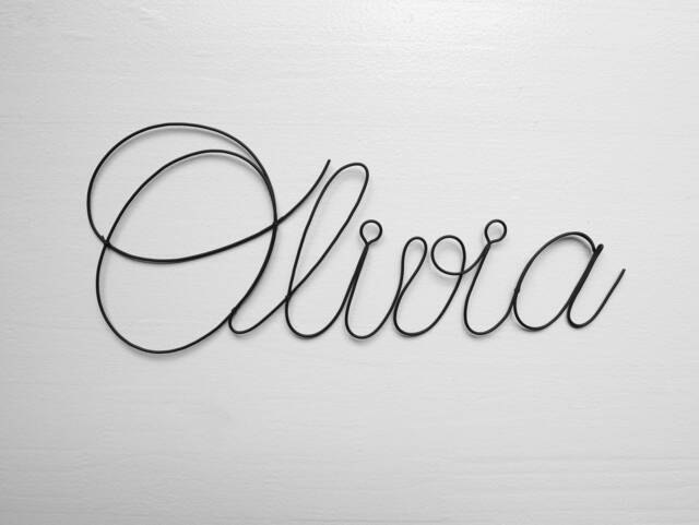 Personalized Wire Name, Baby Nursery Wall Decoration, Door Plaque, Birth Gift, Christening Gift