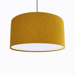 Mustard Lampshade in Herringbone Tweed With White Lining Lightshade - thumbnail 1