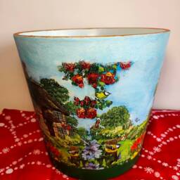 Plant Pot, Ceramic Pot, Pot & Planter, Flower Pot, Garden Pot, Indoor & Outdoor Pot, Decoupage, Gift, Pot Saucer, Home Garden Decoration - thumbnail 3