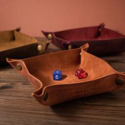 Personalized Leather Valet Tray Engraved Catchall For Men, Custom Desk Organizer, Handmade Storage Tray, Gift Him Groomsmen - thumbnail 2