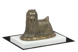 Yorkshire Terrier, Dog On White Wooden Base Statue, Limited Edition, Artdog