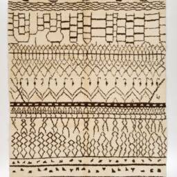 Handmade Beni Ourain Rug Beige Berber Design, Moroccan Atlas Style - thumbnail 2