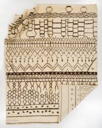 Handmade Beni Ourain Rug Beige Berber Design, Moroccan Atlas Style - thumbnail 1