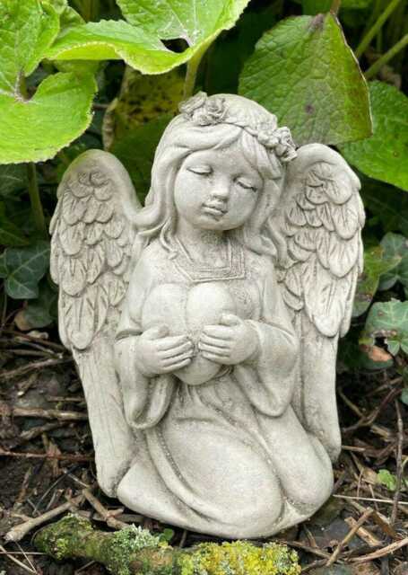 Divine Angel Stone Garden Statue - Reconstituted Outdoor Sculpture Ornament - image 1