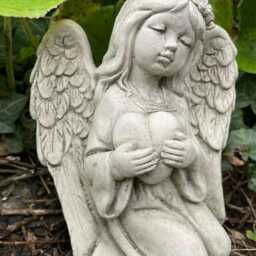 Divine Angel Stone Garden Statue - Reconstituted Outdoor Sculpture Ornament - thumbnail 3